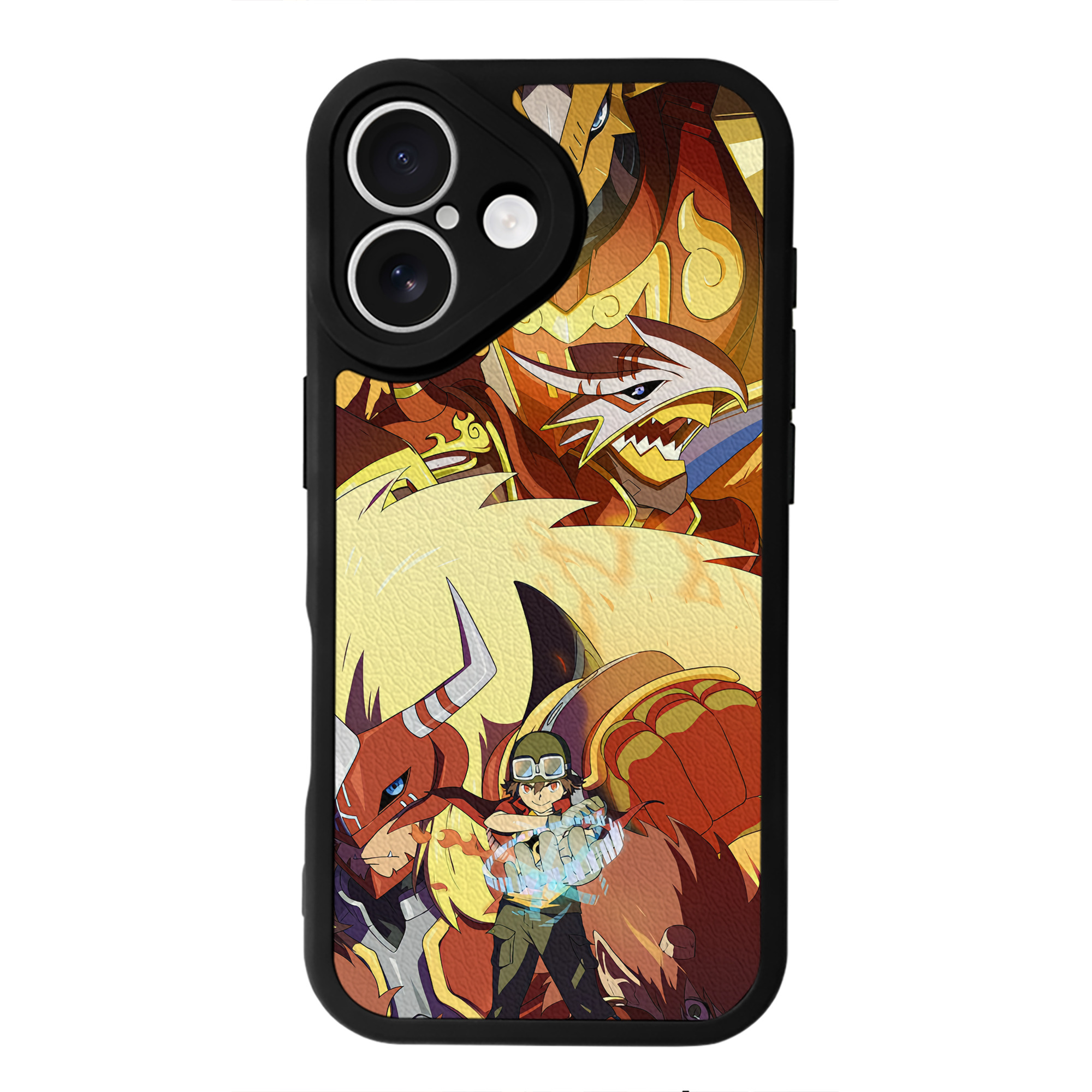 （画像用） Digimon デジタルモンスター/デジモン 【iPhone 16シリーズ対応】シリコンスマホケース（レザー調） 材質：シリコン